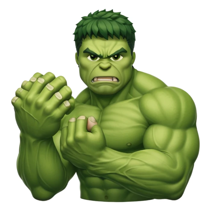 big muscular green cool hulks fist with 5 fingers sticker