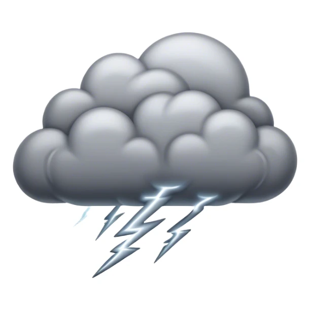 Cinematic Realistic Thunderstorm Emoji, Dark and dramatic, with swirling gray clouds illuminated by occasional flashes of lightning. The air crackles with energy as the storm builds, while heavy rain cascades down in sheets. Soft glowing outline, capturing the essence of power, intensity, and natural fury in a breathtaking thunderstorm! sticker