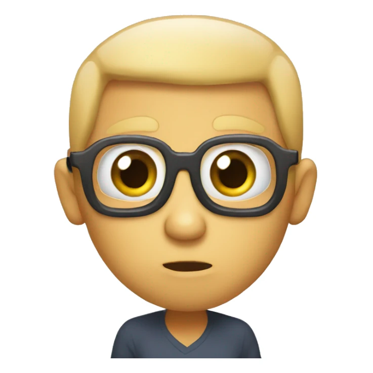 A imoji thinking hands on chin big one eye up big eyes sticker