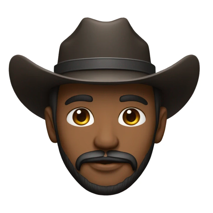 Homem negro gordinho com barba e olhos pequenos com chapéu de cowboy rosa  sticker