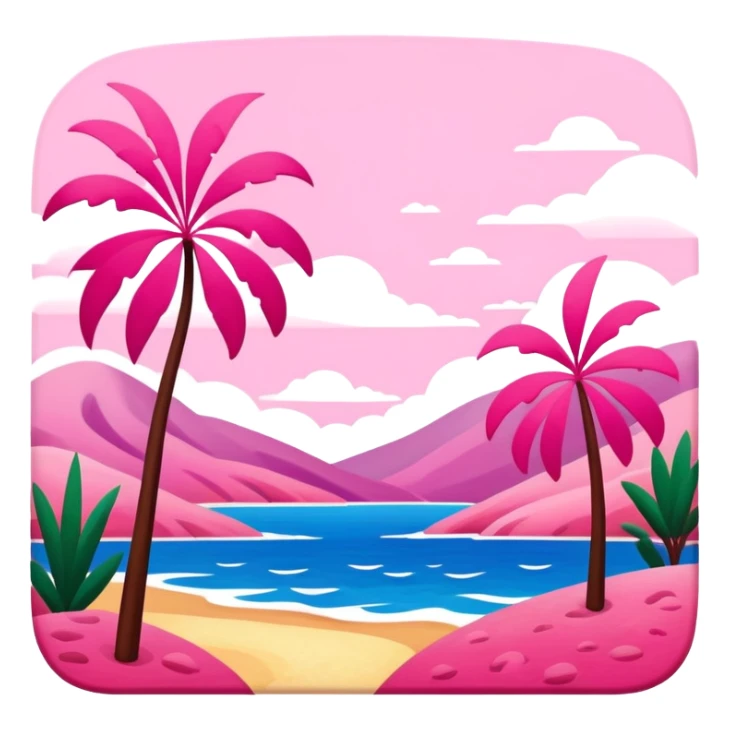 Matisse barbie slop style pink SPAM art landscape sticker