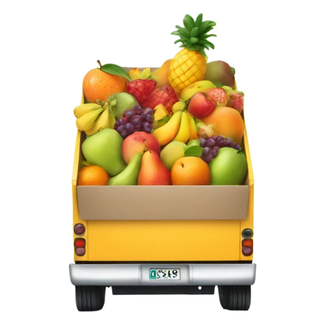 Delivery truck full of fruit sticker