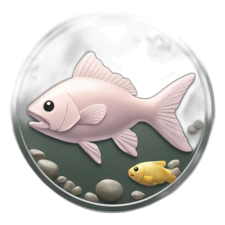 Latvian coin lats with fish sticker