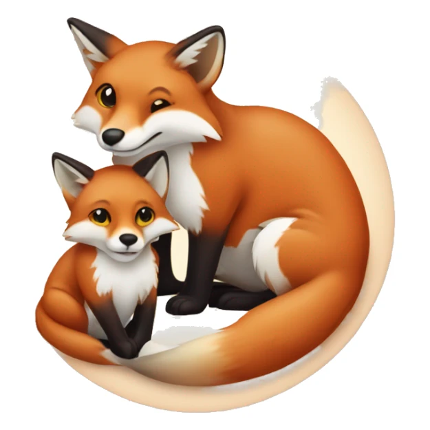 pregnant fox with baby lynx inside stomach sticker