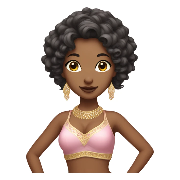 bellydancer with short curly hair and light pink costume sticker