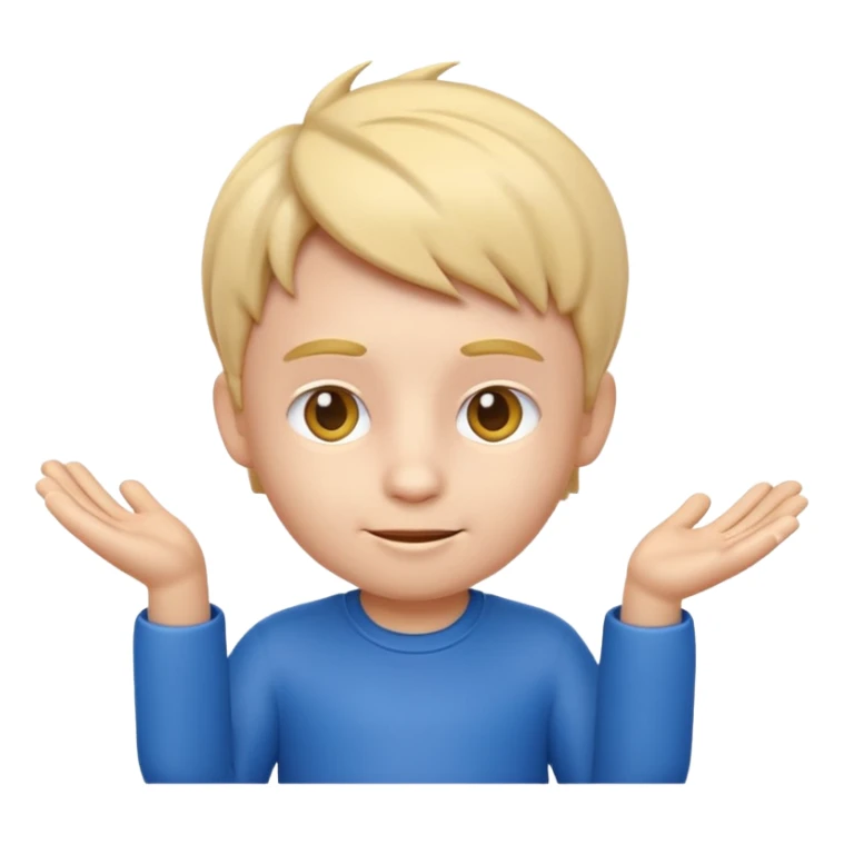 3D imoji of  The little boy who is a magic designer, he is a graphic designer, he should not be holding anything  sticker
