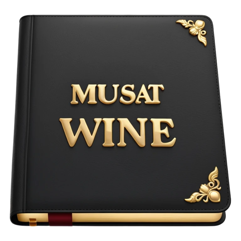 black book with the inscription muscat wine sticker