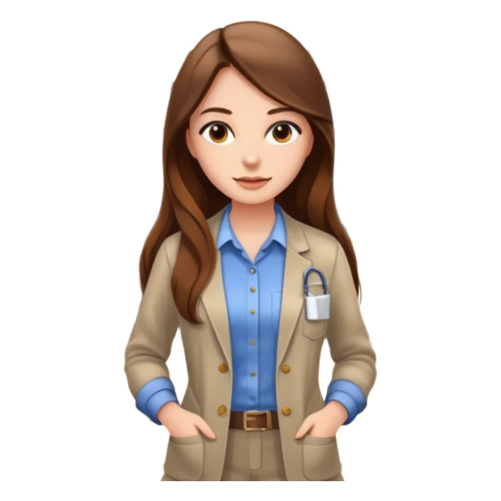 beautiful girl with long brown hair constructing new lounge room sticker