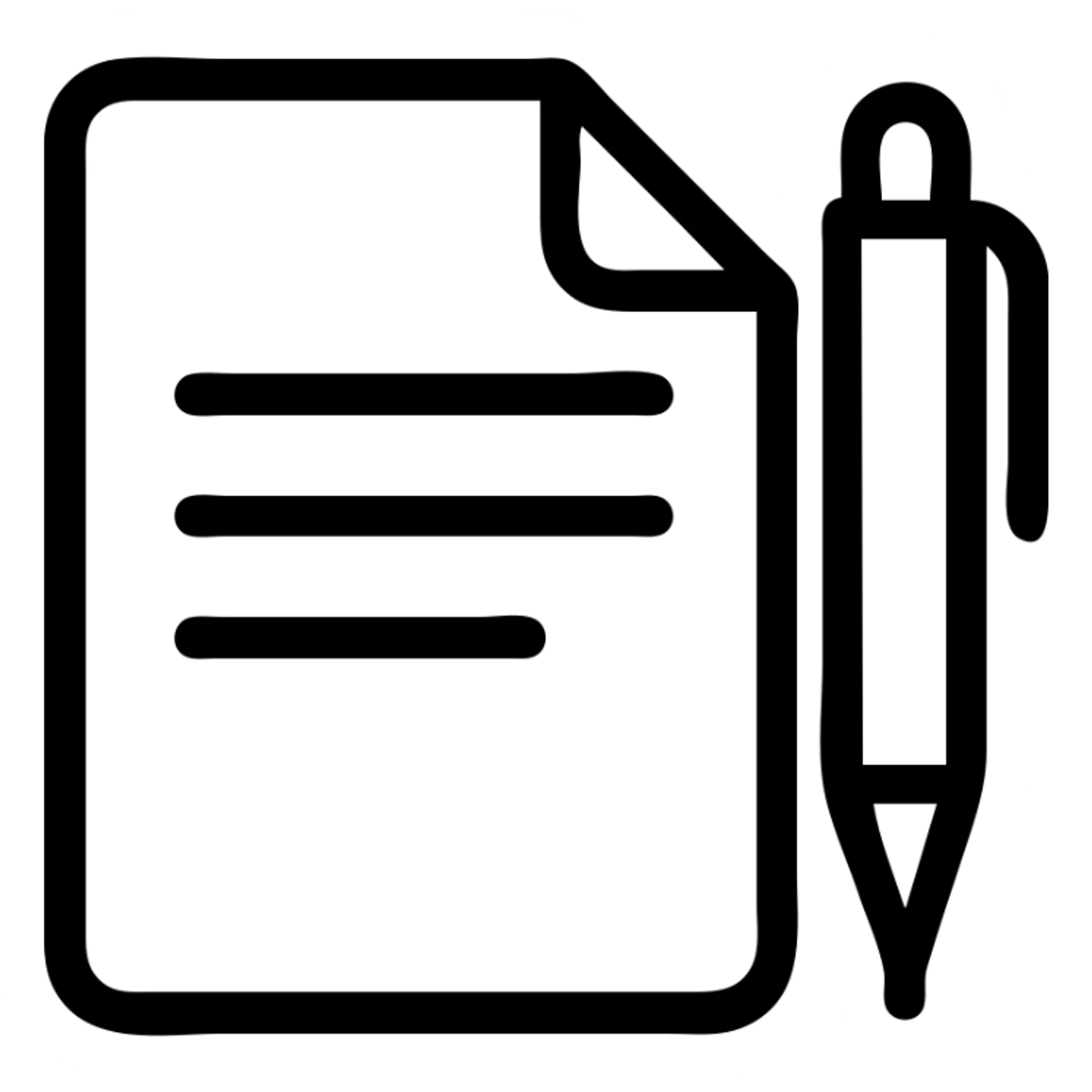 minimalist paperwork and pen, flat design, paper stack with pen, soft gray and white, no text sticker