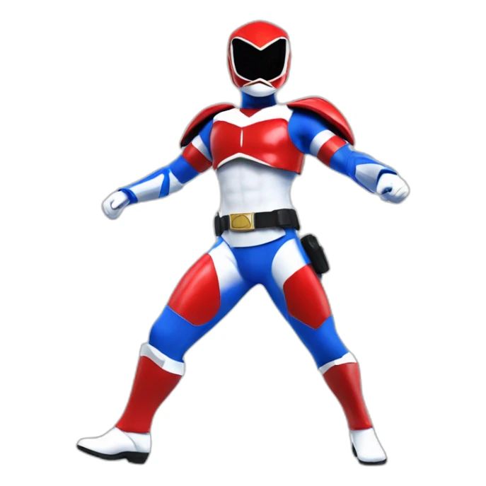 police power ranger full body blue and red and white sticker