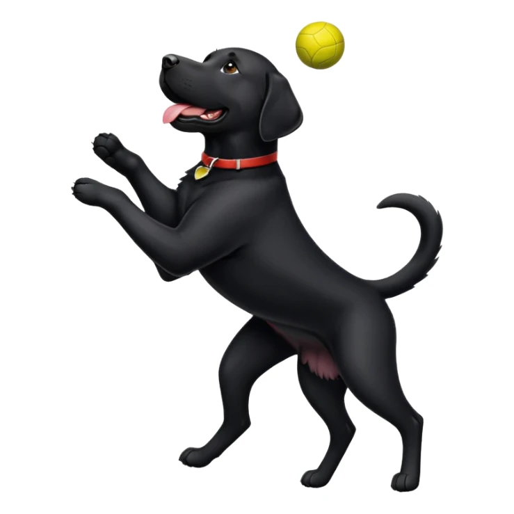 Black lab catching ball in the air  sticker