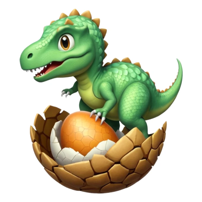 dinosaur coming out of egg sticker