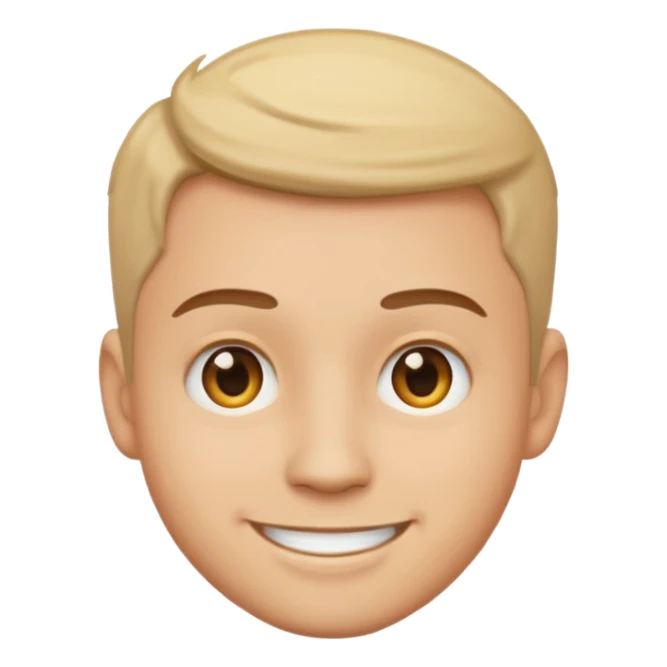 Handsome guy emoji like round IOS emoji more handsome sticker