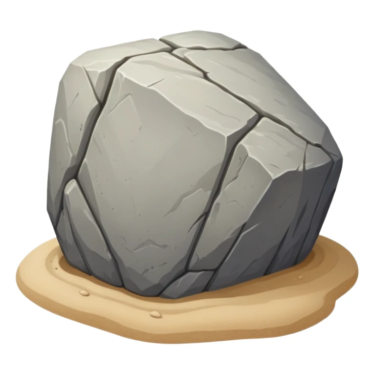 generate realistic detailed big stone on sand sticker