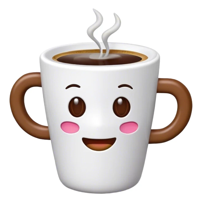 coffee emoji but similar to 3d toy sticker