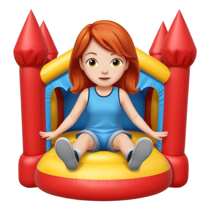 redhead girl-sitting-in-bouncy-house sticker