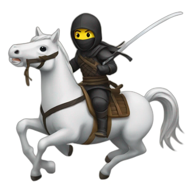 Ninja riding on horse  sticker