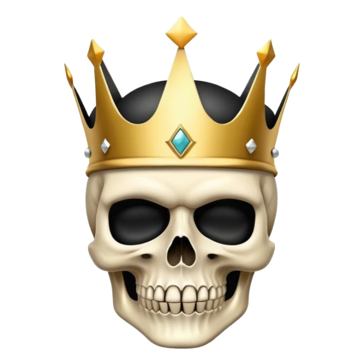 skull wearing a golden crown and black ski mask sticker