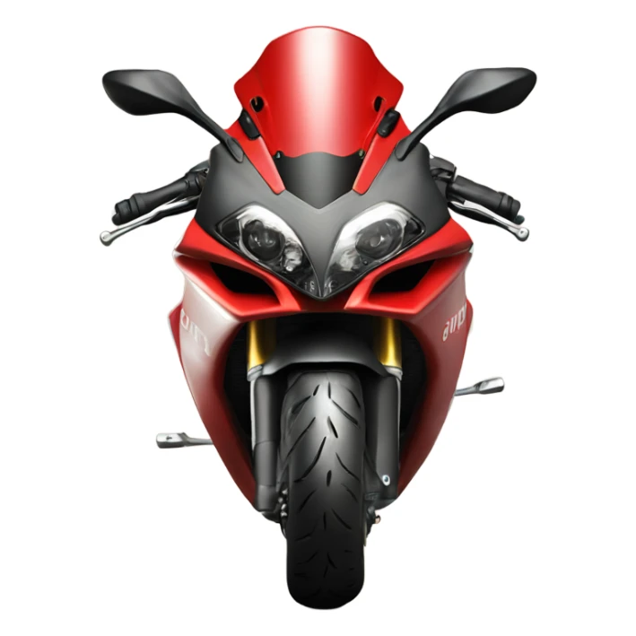 Moto ducati rouge avec un sourire  sticker
