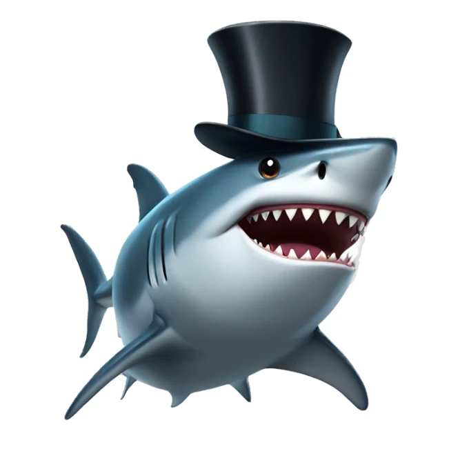 shark with tophat sticker