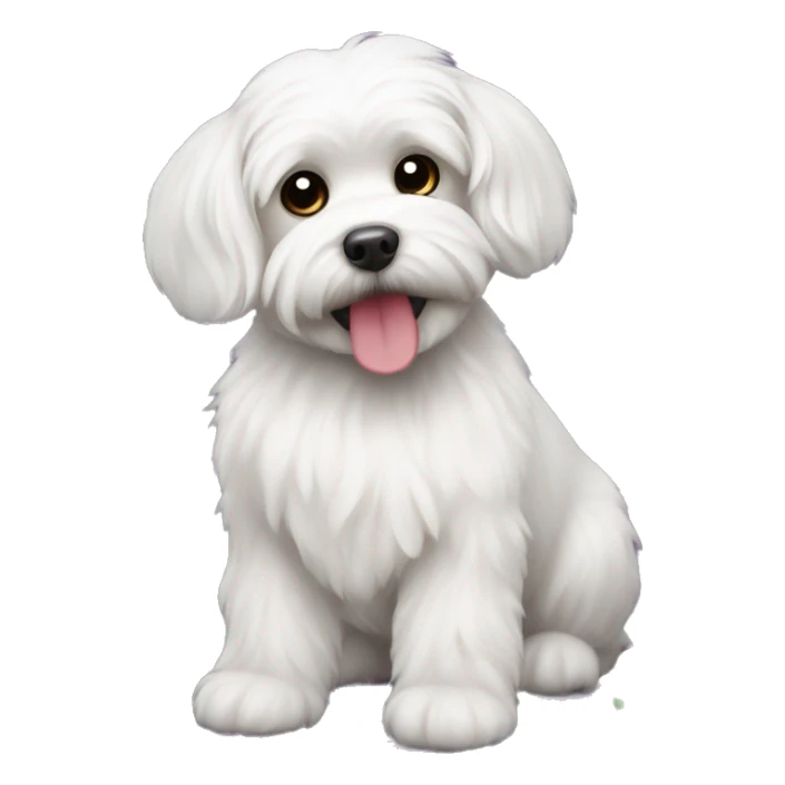 dog Maltese with toys sticker