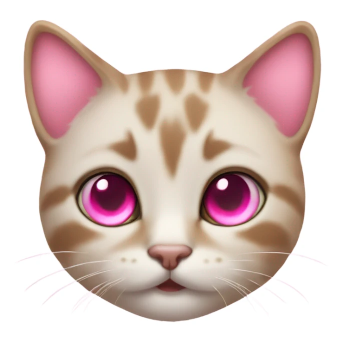 Kitten with pink hearts for eyes  sticker