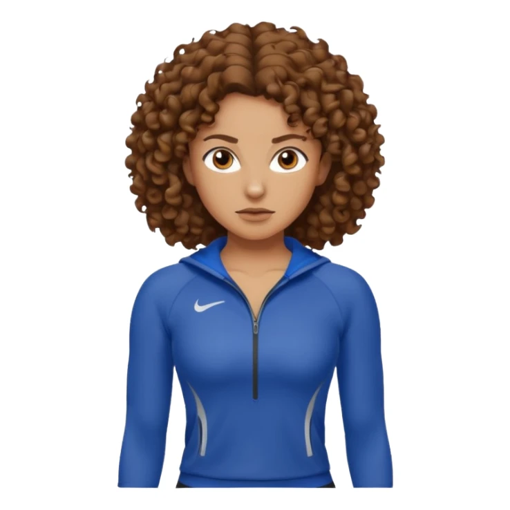 Treino de corrida feminino morena cacheada sticker