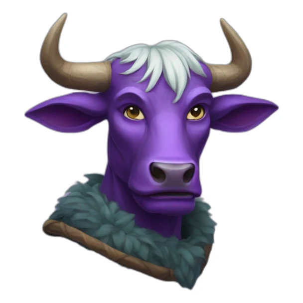 purple-skinned cow-ear firbolg man sticker