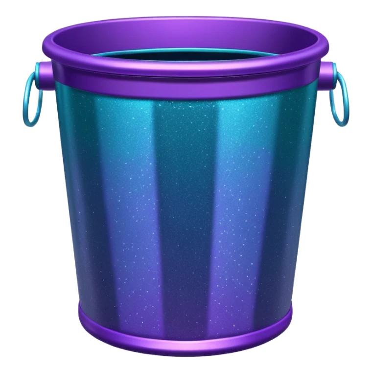 Glitter Purple and Cian  metal rubbish bin sticker