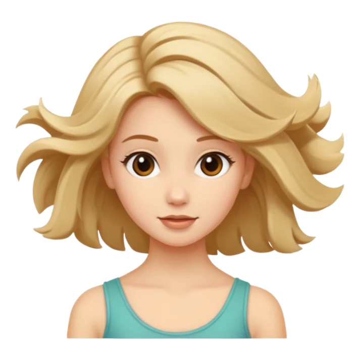 Girl twirling hair flirtatiously sticker