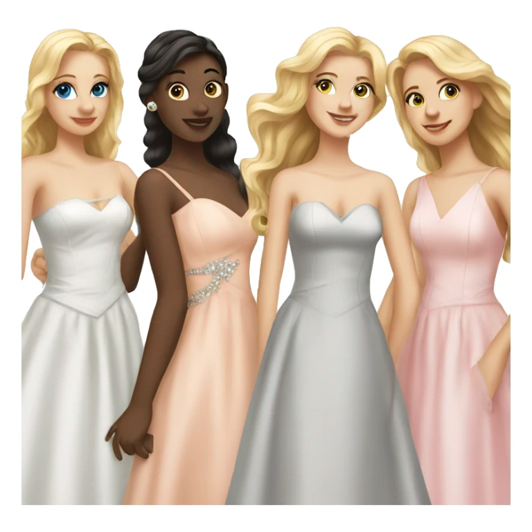 a group of white girls in prom dresses sticker