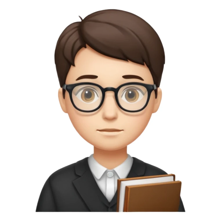 avatar depicting a person with glasses, often used to represent a "nerd" or student character. sticker