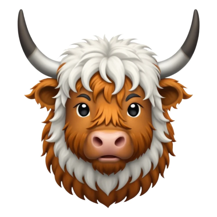 black and white highland cow sticker