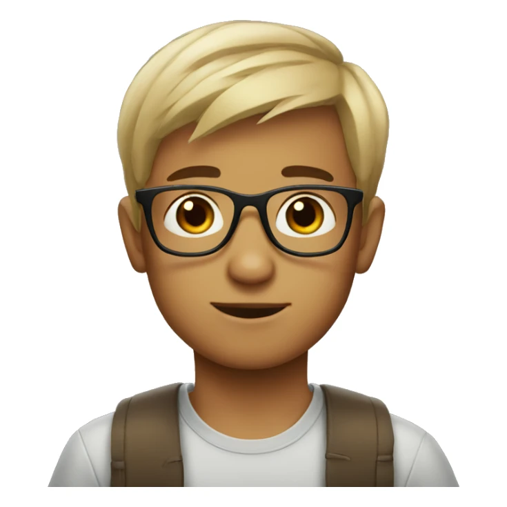 short haired boy with glasses sticker