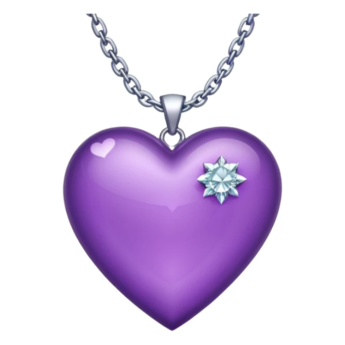 purple heart with diamond chain around it sticker