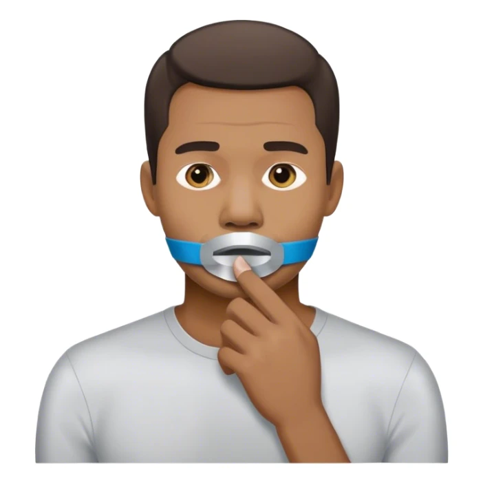 homem com fita adesiva na boca sem poder falar sticker