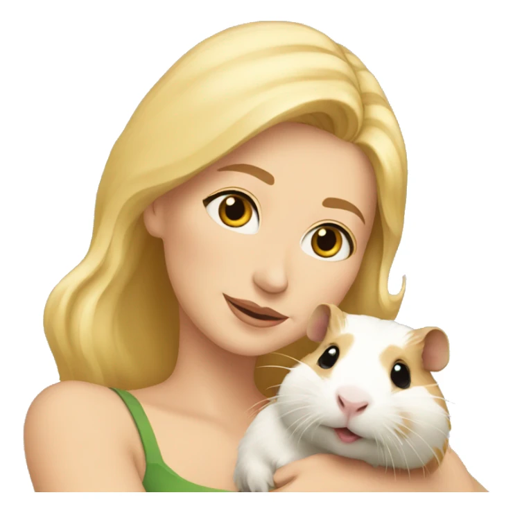 Blonde Woman hugging a guineapig sticker
