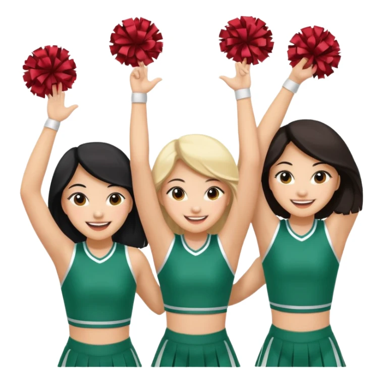 4 girls in a cheer stunt Mexican, Asian, Caucasian  sticker