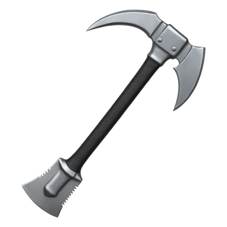 black metal climbing axe pointy curvy edges sticker