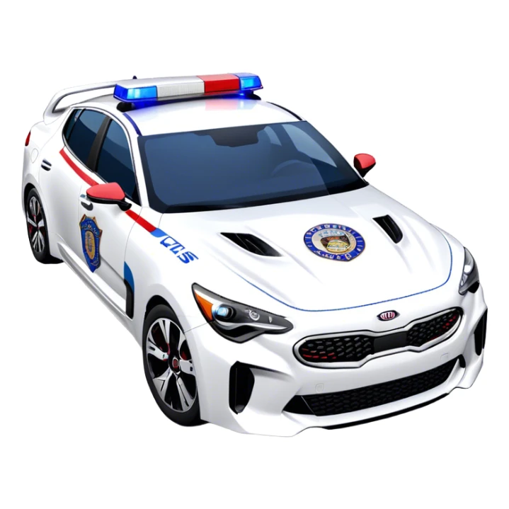 Police Car - Kia Stinger (Model Year: 2018) (Iconic Colour: White with blue and red markings) sticker