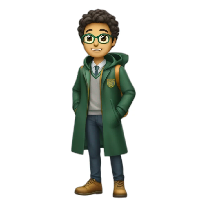 leon vestido de estudiante sacando fotocopias sticker