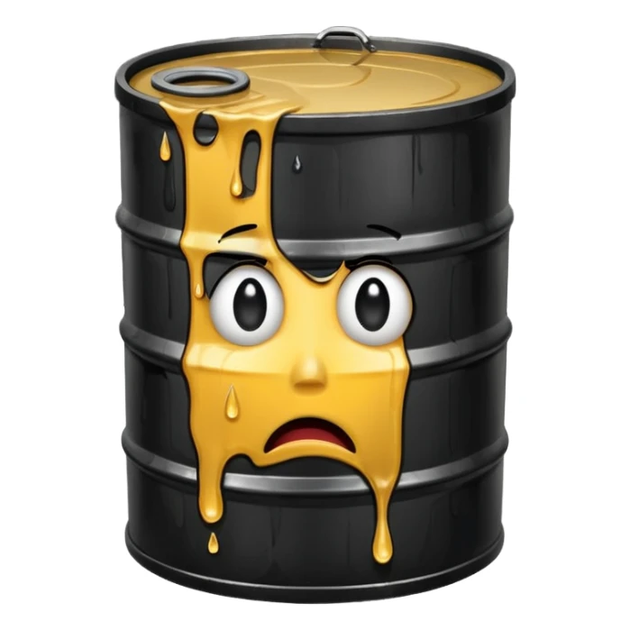 crying oil barrel (use the default tear drops and oil barrel emoji to create it) sticker