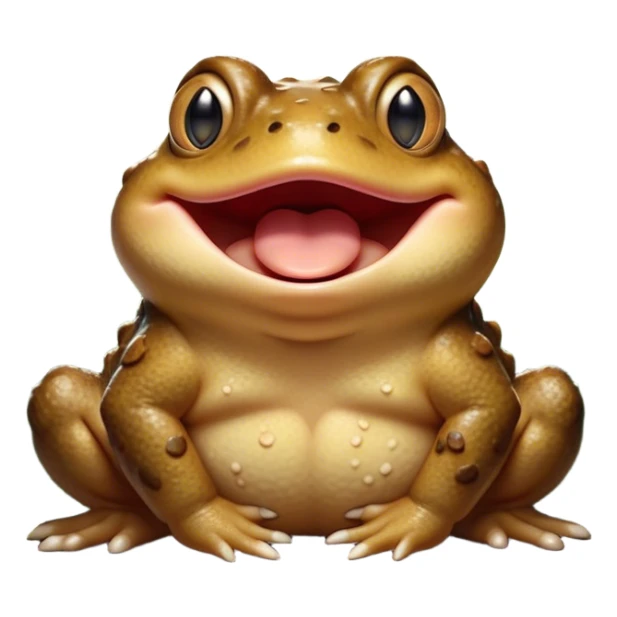Cinematic Cute Yawning Toad Portrait Emoji, Head tilted slightly with a dramatic, wide-open yawn, showcasing a stout, textured body with drooping, warty features and sleepy, half-closed eyes, Simplified yet irresistibly adorable features, highly detailed, glowing with a soft, cozy woodland glow, high shine, relaxed yet expressive, stylized with a dash of whimsical amphibian charm, soft glowing outline, capturing the essence of a drowsy yet affectionate toad that appears ready to stretch out for a nap! sticker