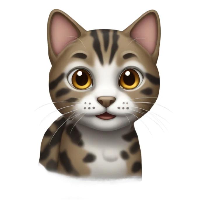 Brown black white and grey tabby Cat sticker