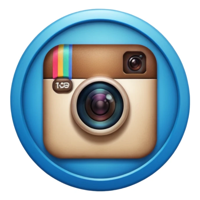 Instagram verification badge emoji in a blue stamp  sticker