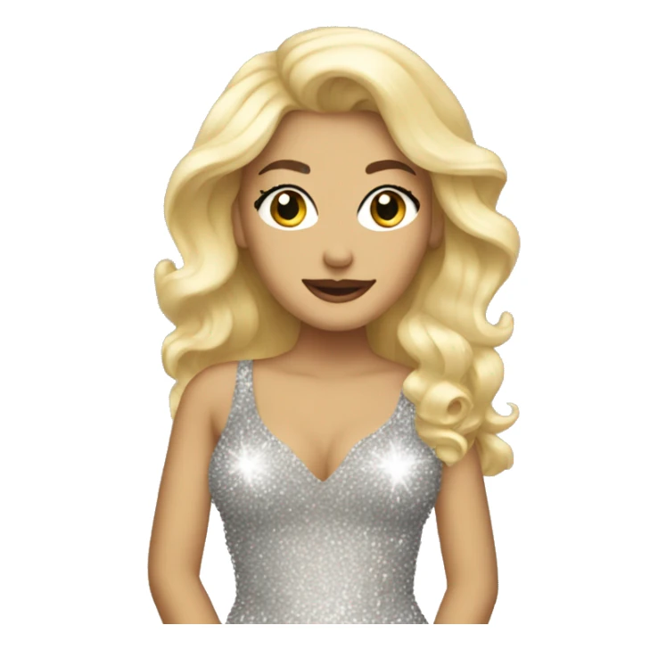 Blonde singer in sparkly dress sticker