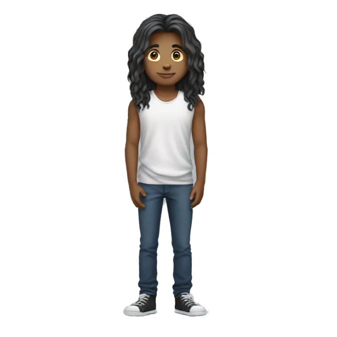 Long hair teenager boy sticker