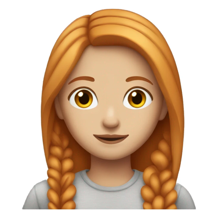 Beautiful girl with straight ginger hair with middle parting sticker