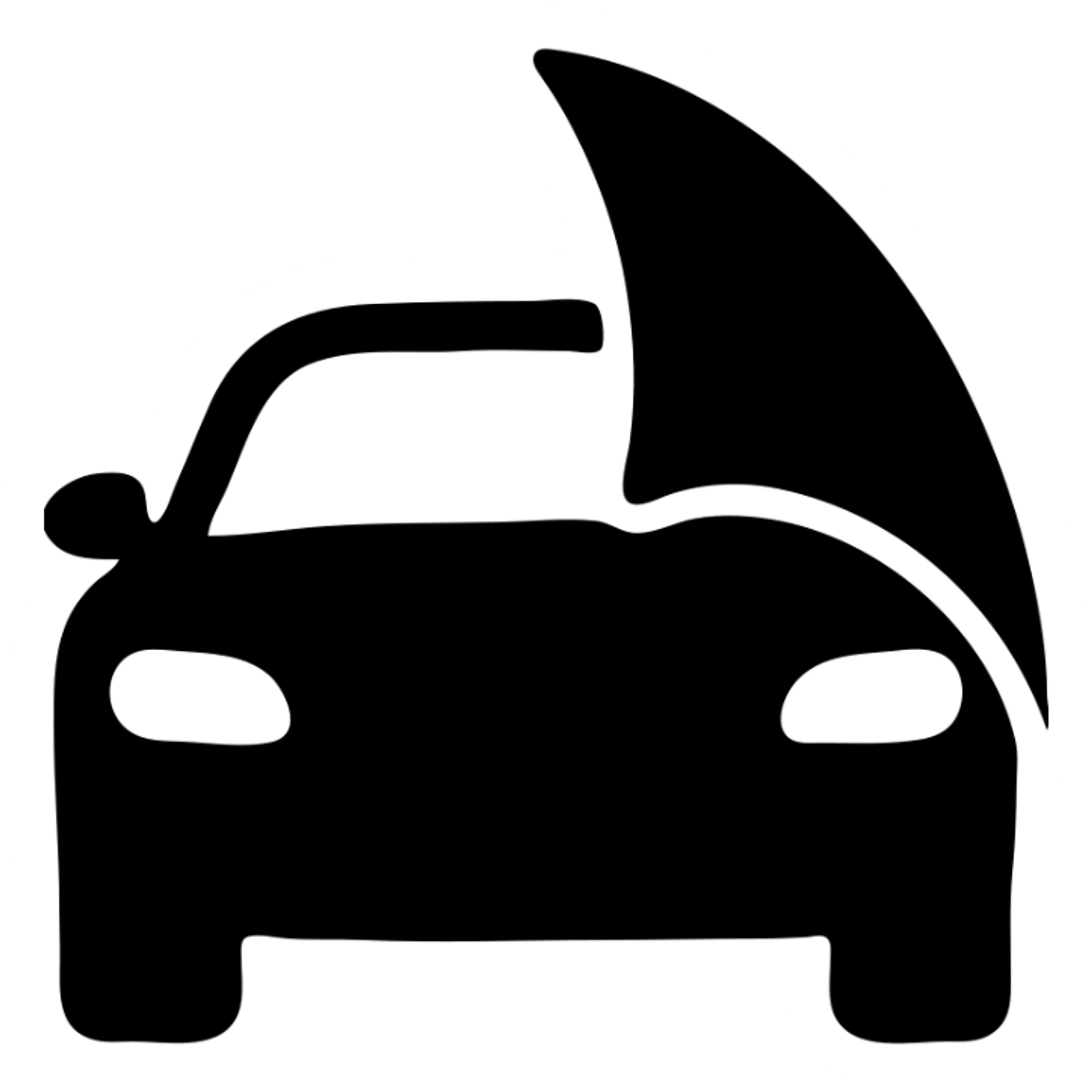 solid elegant icon of a car with protective film, premium style, smooth and sophisticated lines sticker