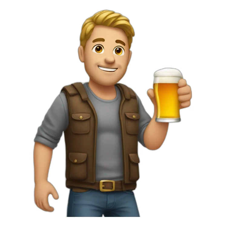 Homme avec une bière en main  sticker